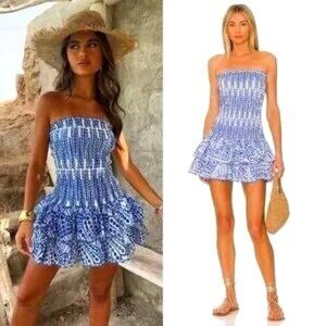 Aqua - Blue Eyelet Embroidered Dress